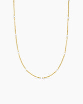 Cable Collectibles® Bead and Chain Necklace in 18K Yellow Gold with Pearls, 3.5mm